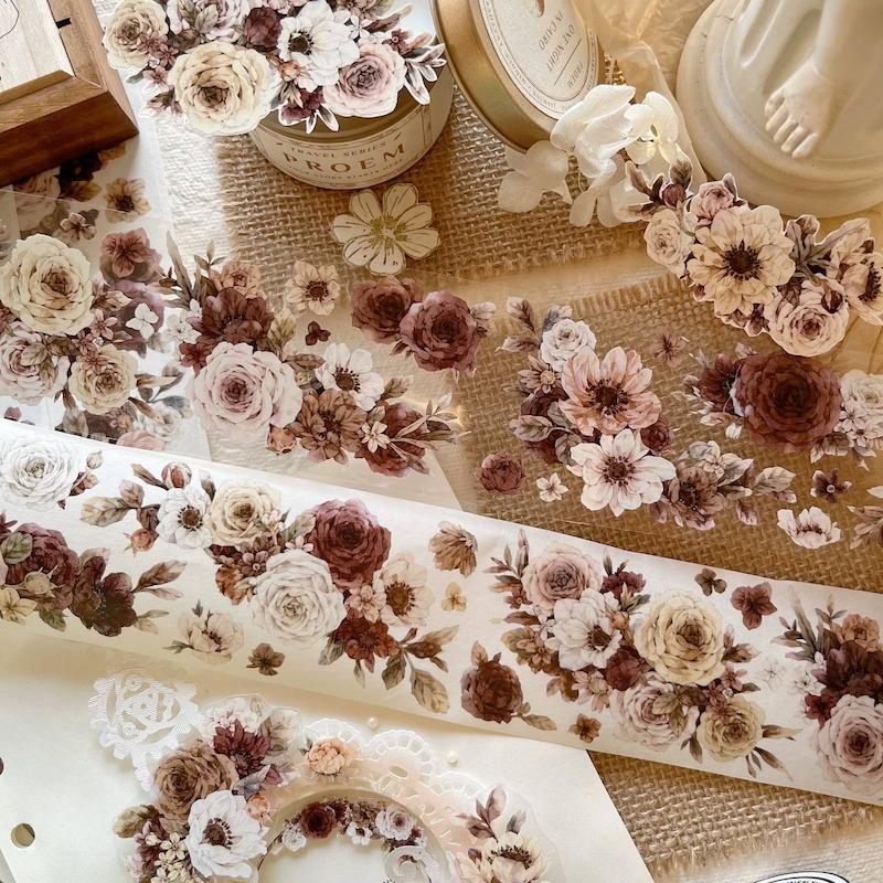 رول استیکر PET tape گل سری Autumn Makeup