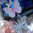 رول استیکر PET طرح پروانه کریستالی سری Crystal Spring Butterflies 