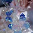 رول استیکر PET طرح پروانه کریستالی سری Crystal Spring Butterflies 