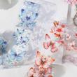 رول استیکر PET tape پروانه طلاکوب برش‌خورده Butterflies Dance Among Flowers