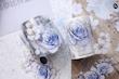 رول استیکر گل اورجینال PET tape سری ِ retro blue rose flowers 