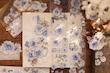 رول استیکر گل اورجینال PET tape سری ِ retro blue rose flowers 