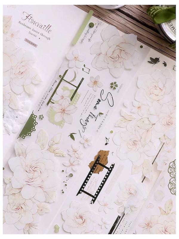 رول استیکر گل اورجینال PET tape سری ِ Gardeni Flowers 