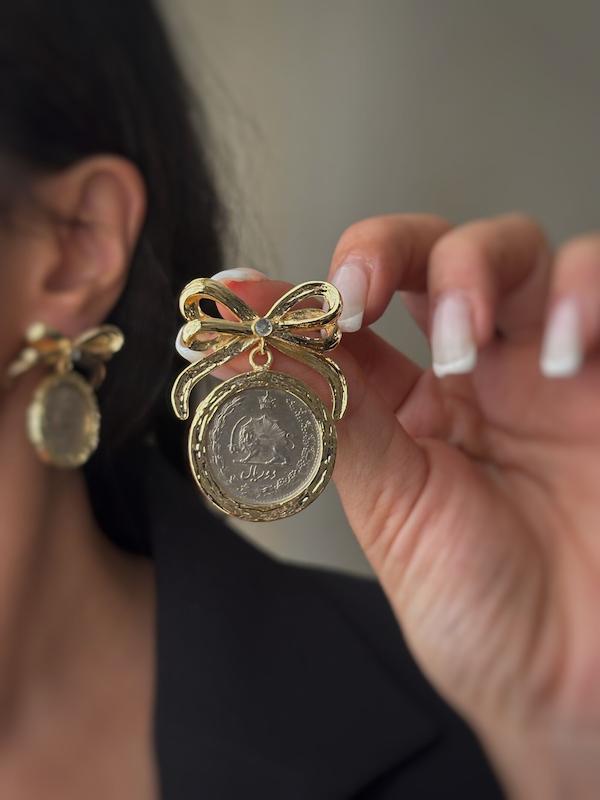 گوشواره سکه پاپیونی