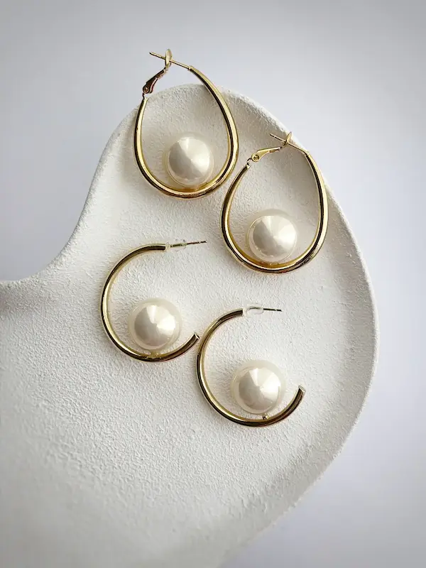 گوشواره های طلایی مرواریدی