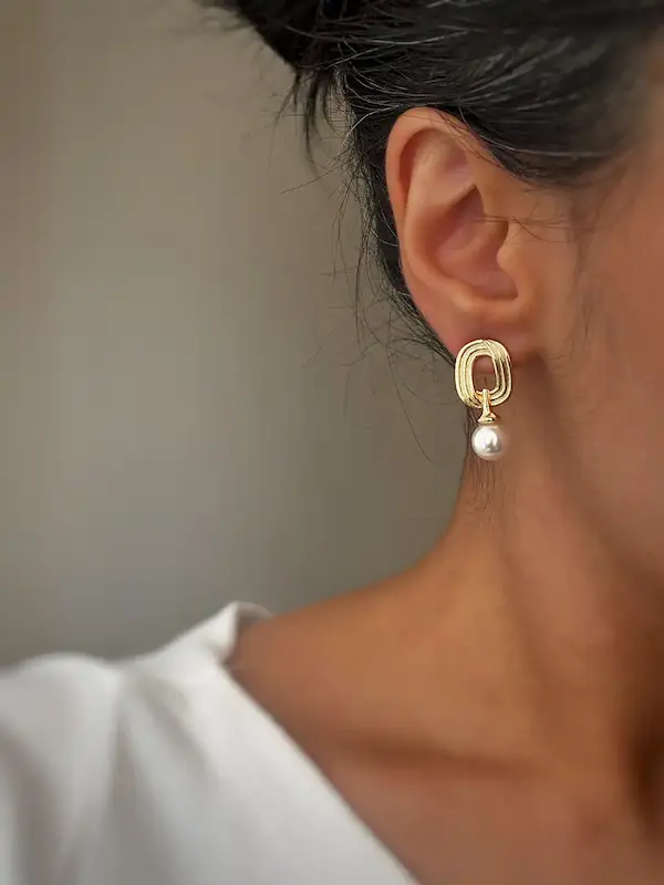 گوشواره مرواریدی طلایی