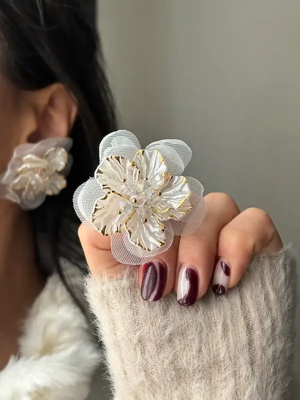 گوشواره گل توری