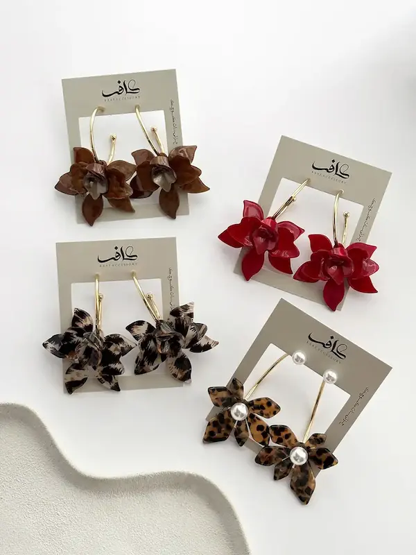 گوشواره گل حلقه ای پاییزی