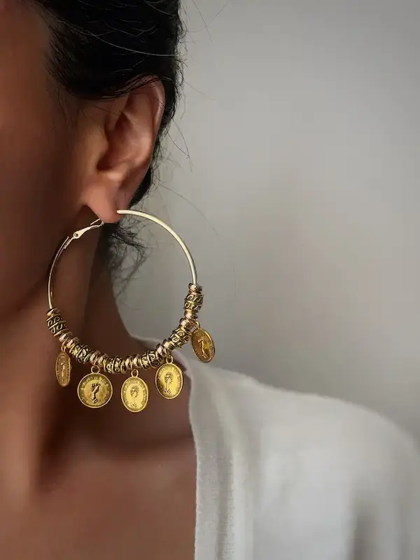گوشواره حلقه ای چارم طلایی