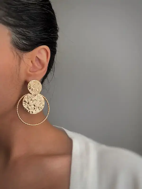 گوشواره چکش خورده با حلقه بزرگ