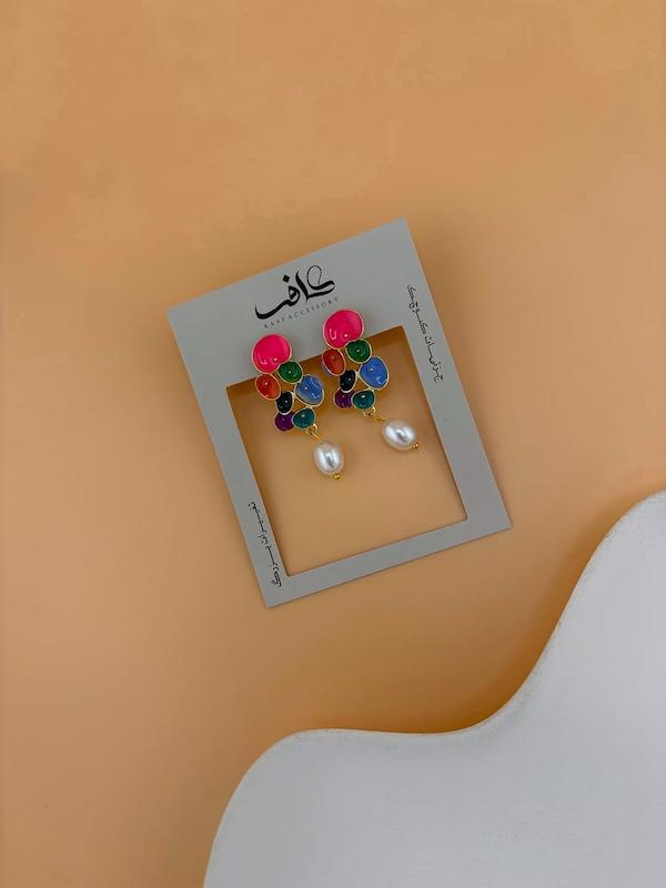 گوشواره رنگی آویزدار