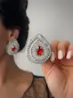 گوشواره جواهری دست ساز اشکی