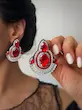 گوشواره جواهری دست ساز نگین دار