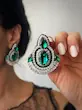 گوشواره جواهری دست ساز نگین دار
