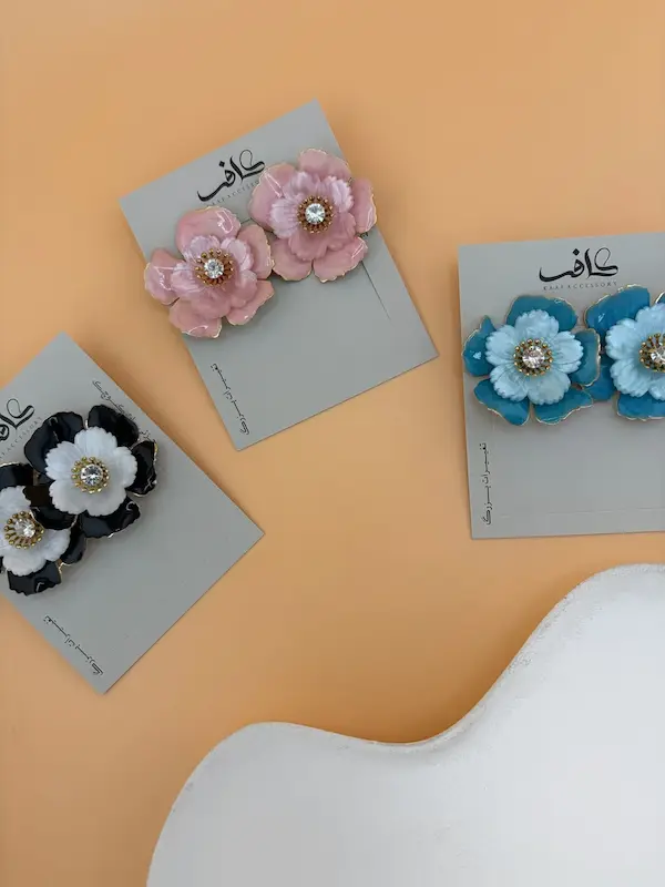 گوشواره های گل رنگی