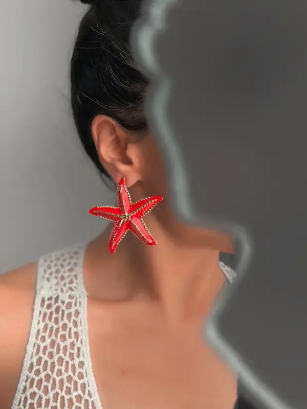 گوشواره ستاره دریایی میناکاری