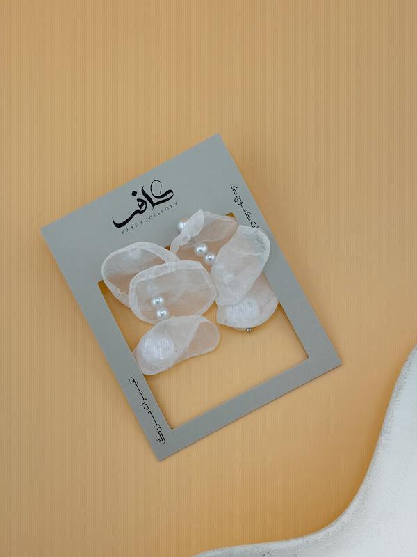گوشواره مروارید پارچه ای