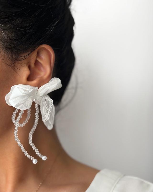 گوشواره پاپیون پارچه ای
