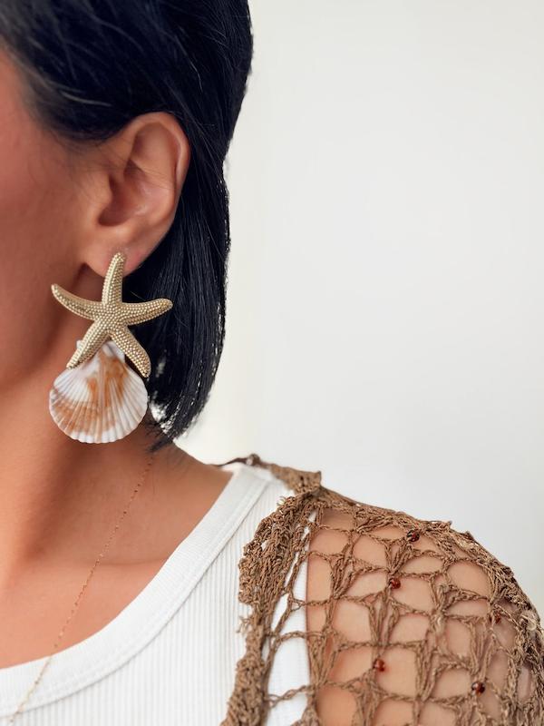 گوشواره های ساحلی ستاره دریایی
