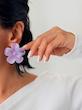 گوشواره گل های رزینی رنگی شفاف