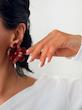 گوشواره گل های رزینی رنگی شفاف