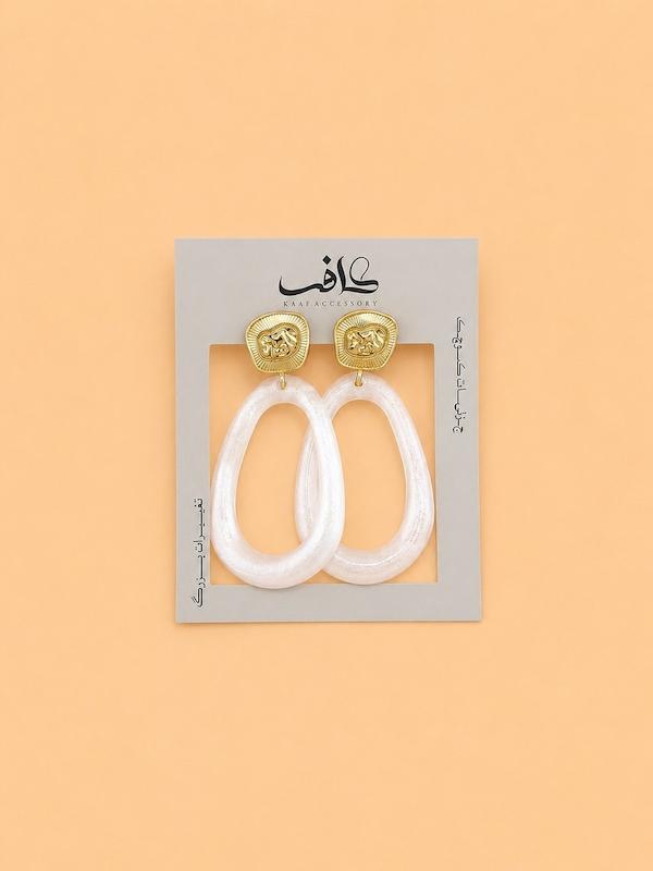 گوشواره صدفی بیضی تو خالی