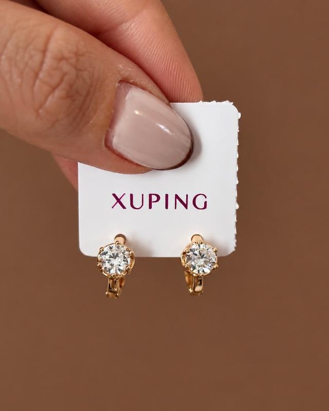 گوشواره حلقه ای تک نگین ژوپینگ