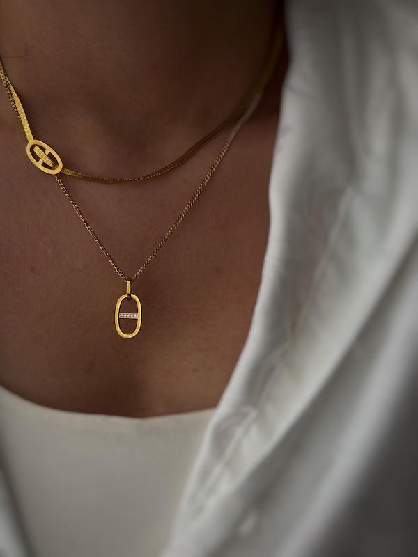 گردنبند 2 لاین hermes