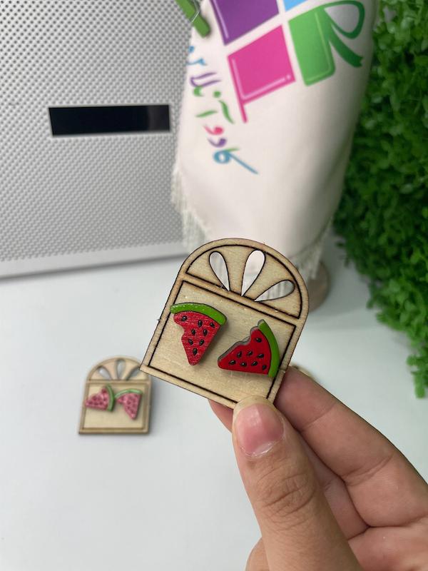 گوشواره رزین هندوانه یلدایی