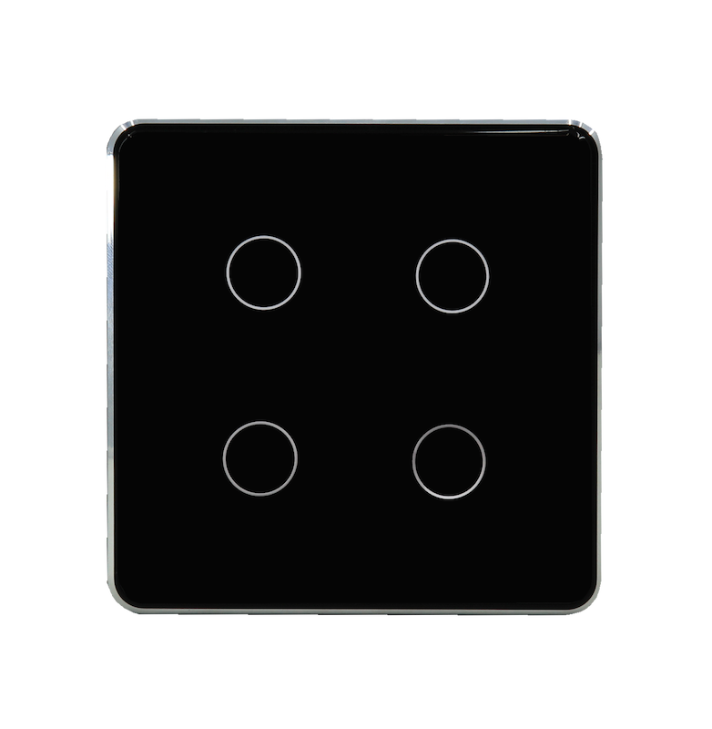 کلید چهار پل هوشمند Zigbee Curve مشکی صفحه تخت