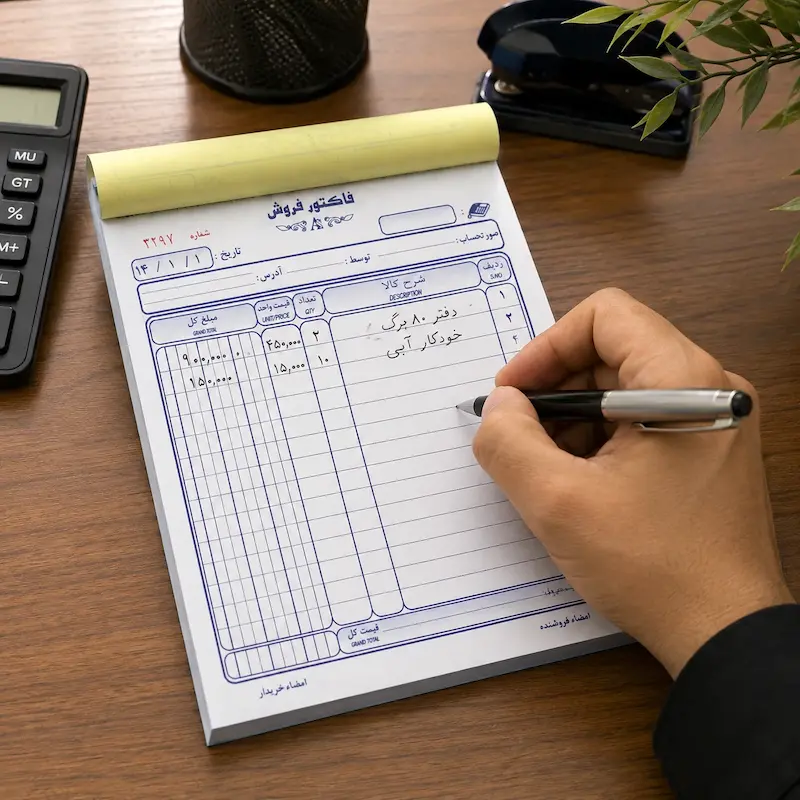 فاکتور کاربن دار سایز A5 بسته 5 عددی