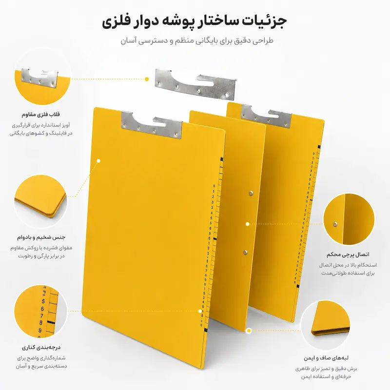 پوشه دوار یوی دار ضخیم 350 گرمی بسته 250 عددی