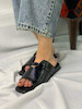 صندل زنانه راحتی مشکی و کرمی