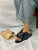 صندل زنانه راحتی مشکی و کرمی