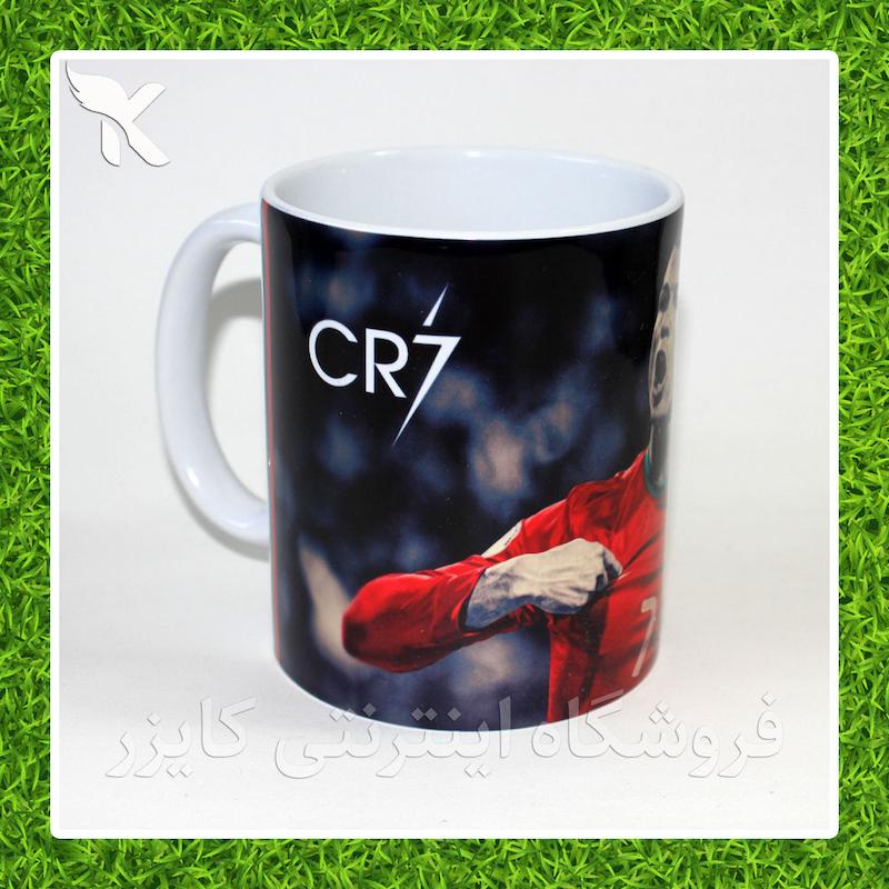 ماگ سفید کریستیانو رونالدو طرح CR7 پرتغال