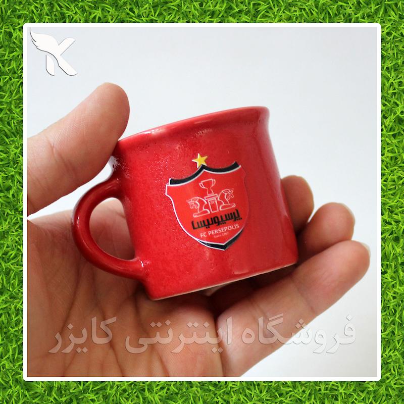 فنجان قهوه سرامیکی قرمز طرح پرسپولیس