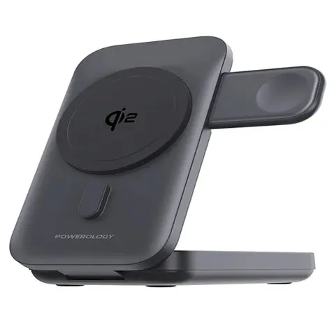 پاوربانک و استند مگ سیف پاورولوژی مدل Powerology Qi2 ظرفیت 10000 میلی‌ آمپر ساعت
