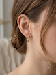 گوشواره ژوپینگ حلقه ای با نگین فیروزه