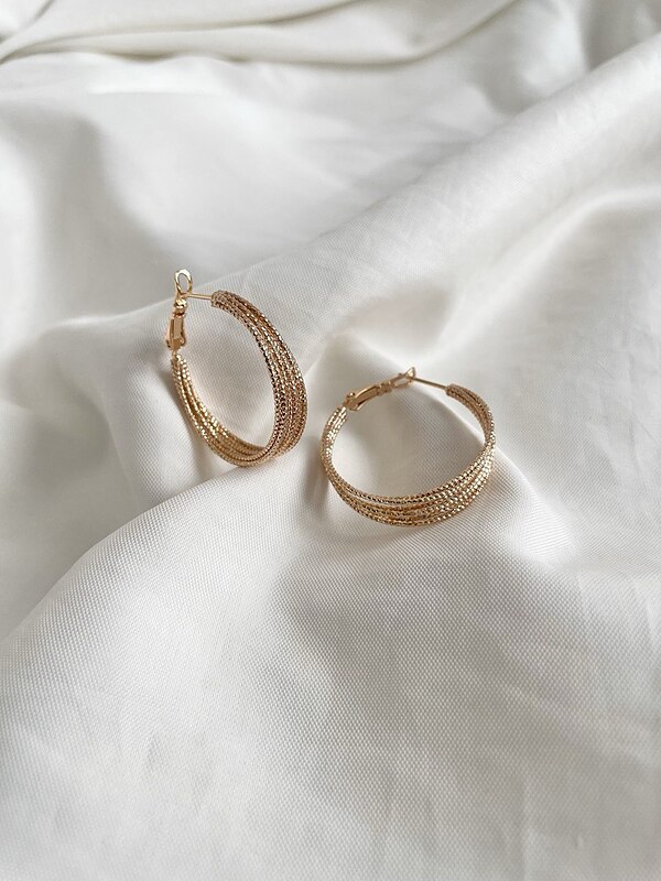 گوشواره حلقه ای طرح طلا 