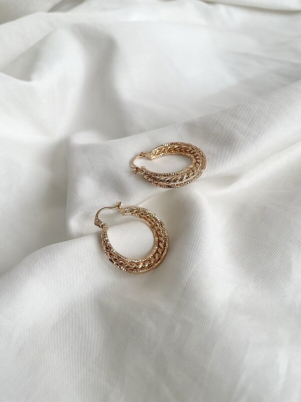 گوشواره حلقه ای طرح طلا 