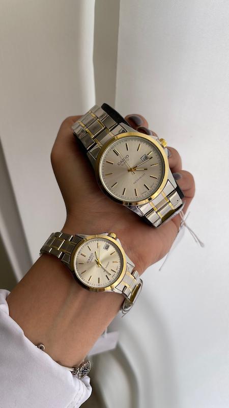 ساعت کاسیو عقربه ای زنانه و مردانه بند استیل در رنگبندی