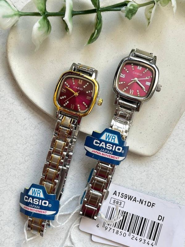 ساعت مچی زنانه کاسیو مربع، کاسیو زنانه مربع، ساعت مچی زنانه casio - نقره‌ای فیروزه ای