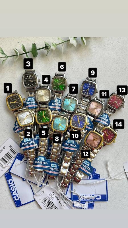 ساعت مچی زنانه کاسیو مربع، کاسیو زنانه مربع، ساعت مچی زنانه casio - نقره‌ای فیروزه ای