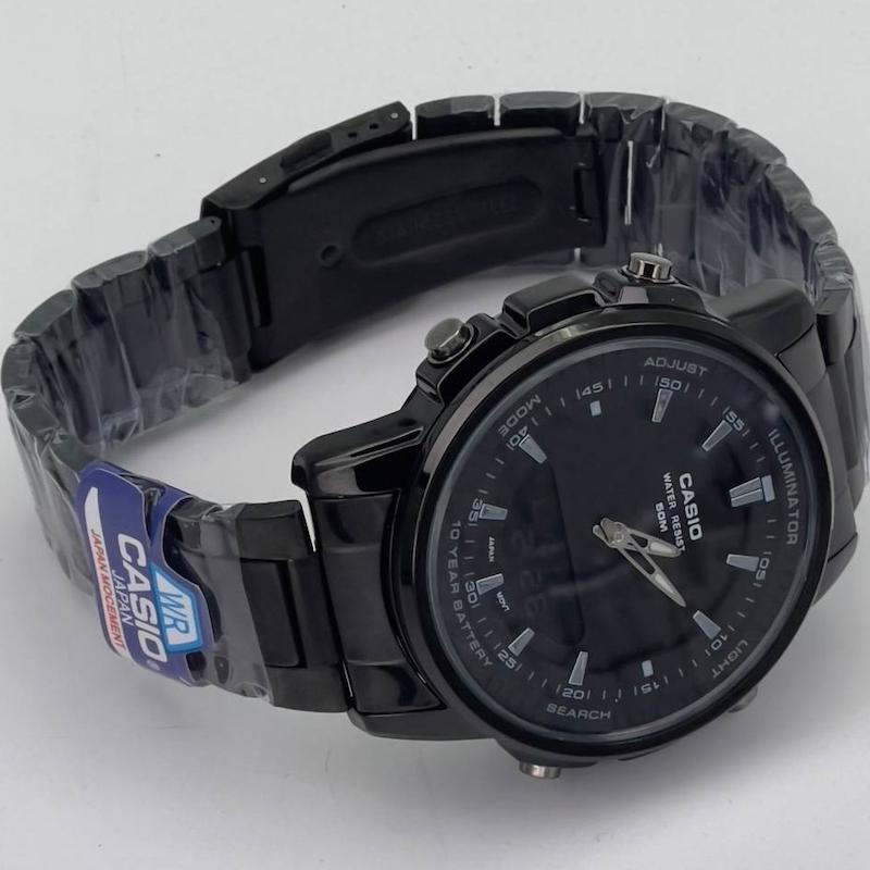 کاسیو هیدرولیک اتولایت CASIO WORLD TIME AMW – 880 دو زمانه با چراغ لایت لامپی بسیار قوی