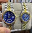 ساعت رولکس دیت جاست زنانه و مردانه صفحه آبی بند استیل 