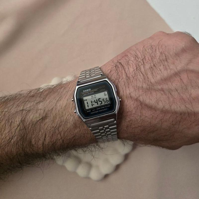 ساعت کاسیو دیجیتالی بند نقره‌ای استیل CASIO کد1962