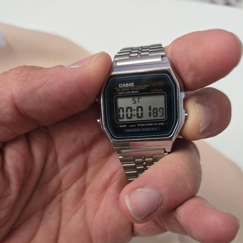 ساعت کاسیو دیجیتالی بند نقره‌ای استیل CASIO کد1962