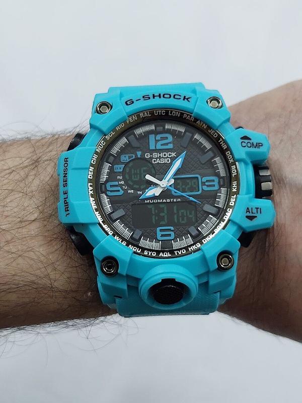 ساعت مچی جی شاک دو زمانه مردانه بند سیلیکونی