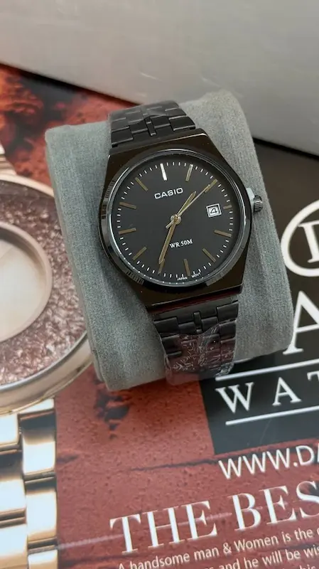 ساعت مچی مردانه کاسیو مدل MTP-B145 بند فلزی صفحه آبی