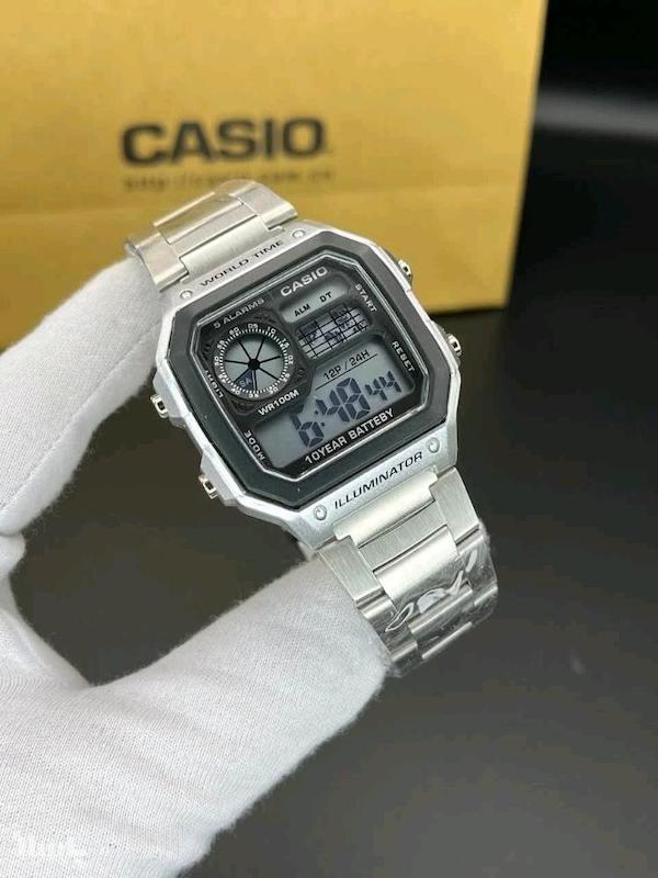 ساعت دیجیتال مردانه جهانی مدل AE1200WHD - ۴۲ میلی‌متر - نقره‌ای برند casio